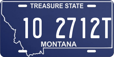 MT license plate 102712T