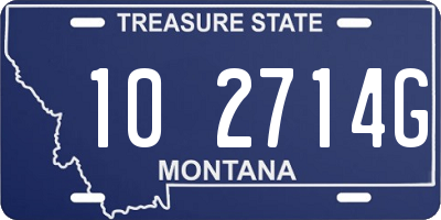 MT license plate 102714G