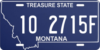 MT license plate 102715F