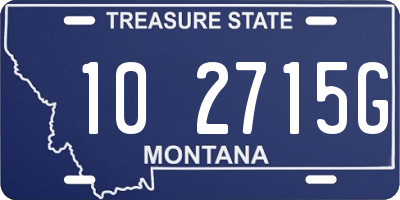 MT license plate 102715G