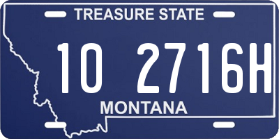 MT license plate 102716H