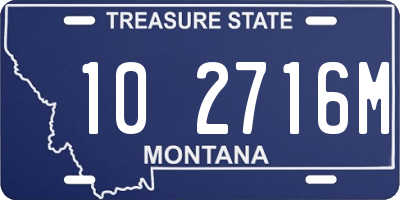 MT license plate 102716M