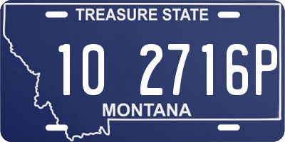 MT license plate 102716P