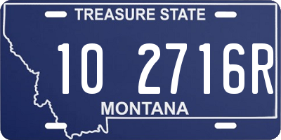 MT license plate 102716R