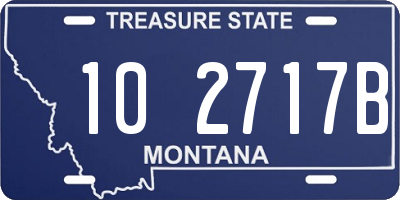 MT license plate 102717B