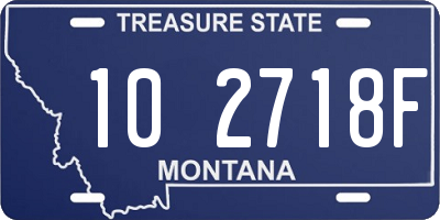 MT license plate 102718F