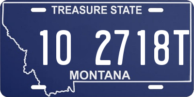 MT license plate 102718T