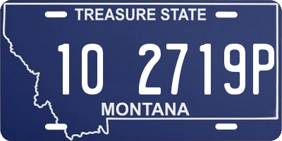 MT license plate 102719P