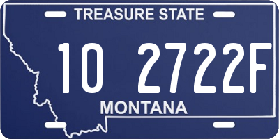 MT license plate 102722F