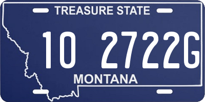 MT license plate 102722G