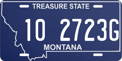 MT license plate 102723G