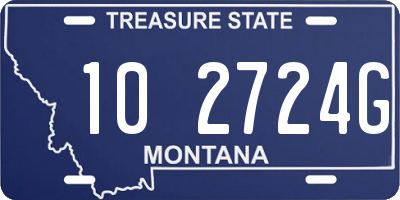 MT license plate 102724G