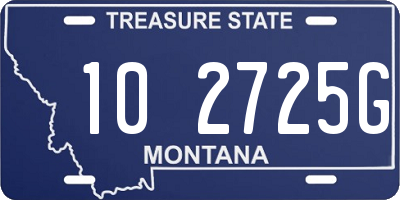 MT license plate 102725G