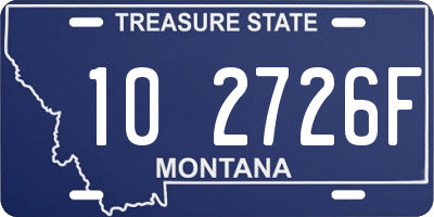 MT license plate 102726F