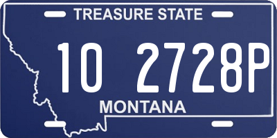 MT license plate 102728P