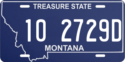 MT license plate 102729D