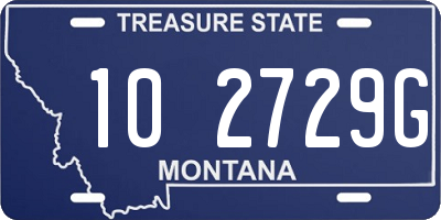 MT license plate 102729G