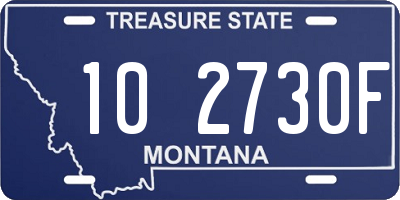 MT license plate 102730F