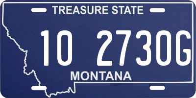 MT license plate 102730G