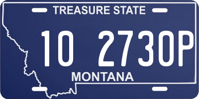 MT license plate 102730P