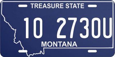 MT license plate 102730U