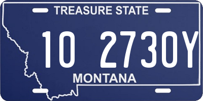 MT license plate 102730Y