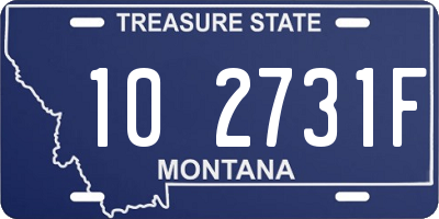 MT license plate 102731F