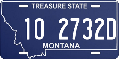 MT license plate 102732D