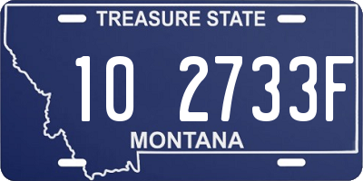 MT license plate 102733F