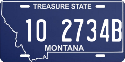 MT license plate 102734B