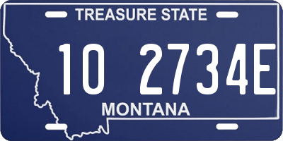 MT license plate 102734E