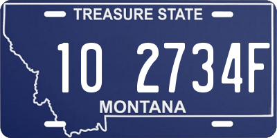 MT license plate 102734F