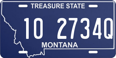 MT license plate 102734Q