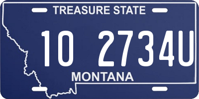 MT license plate 102734U