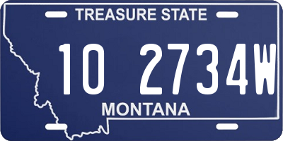 MT license plate 102734W