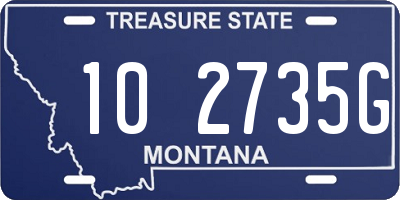 MT license plate 102735G