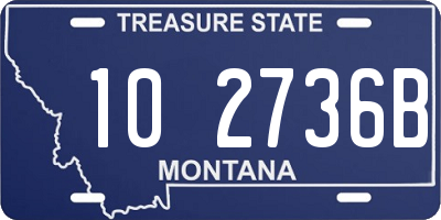 MT license plate 102736B