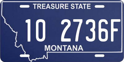 MT license plate 102736F