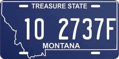 MT license plate 102737F