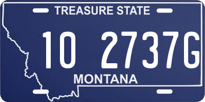 MT license plate 102737G