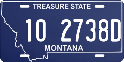 MT license plate 102738D