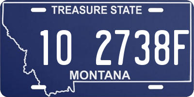 MT license plate 102738F