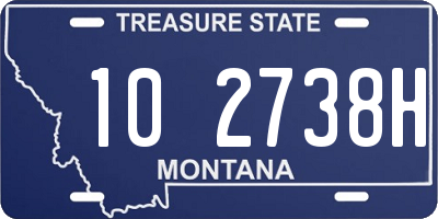 MT license plate 102738H