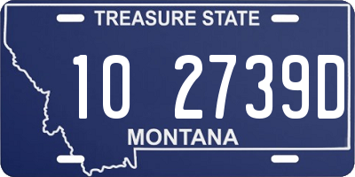 MT license plate 102739D