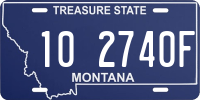 MT license plate 102740F