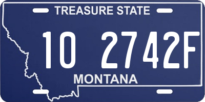 MT license plate 102742F