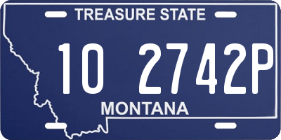 MT license plate 102742P