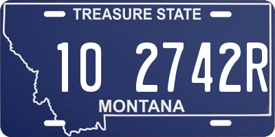 MT license plate 102742R