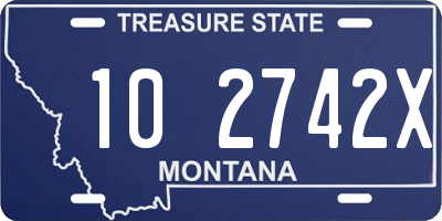 MT license plate 102742X