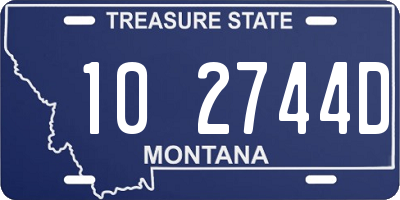 MT license plate 102744D